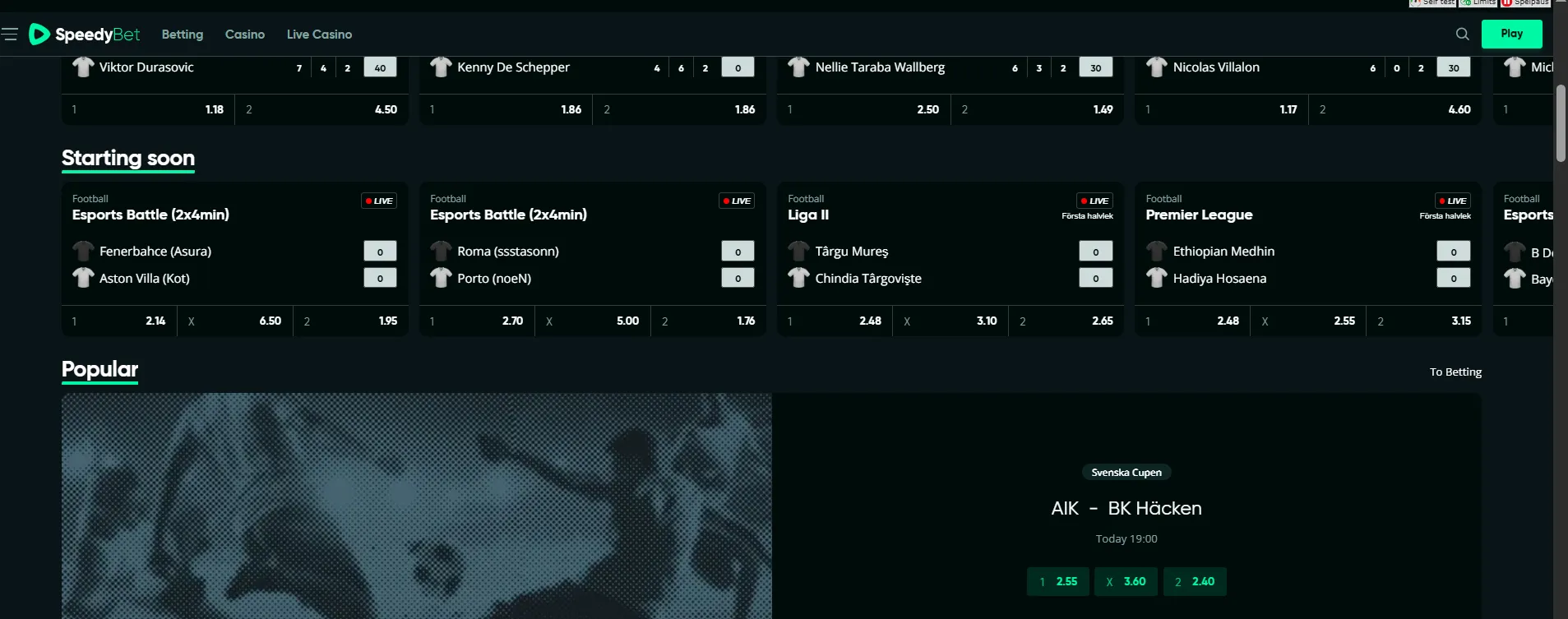 Speedybet officiële website